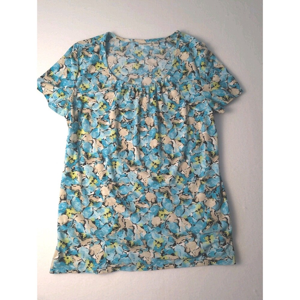 Women's Short Sleeved Pullover blouse Size Petite Medium Boho Peasant
